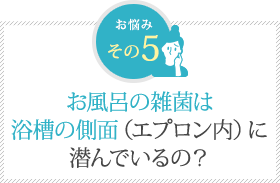 お風呂の雑菌は浴槽の側面（エプロン内）に潜んでいるの？